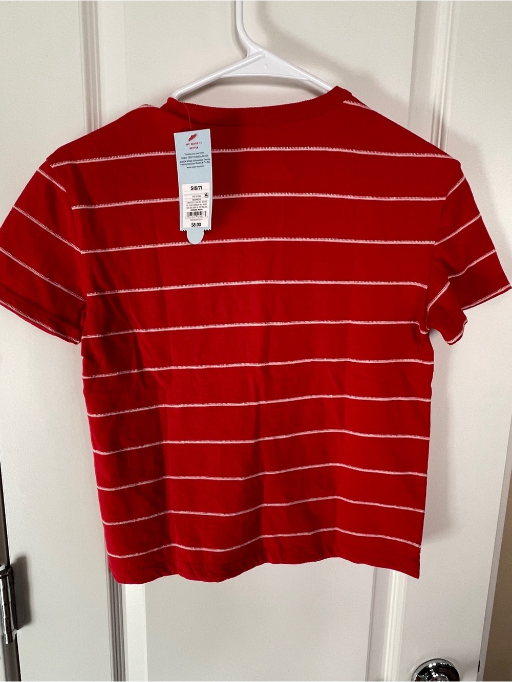 Cat & Jack Red Short-Sleeve Stripe Tee